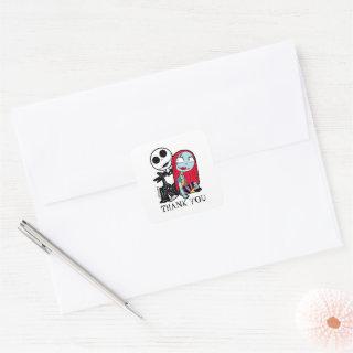 Jack and Sally Baby Shower Thank You Square Sticker