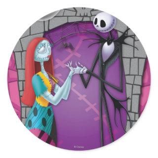 Jack and Sally Holding Hands Classic Round Sticker