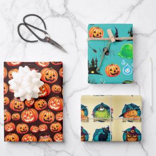 Jack O Lantern  Flat Sheet Set of 3