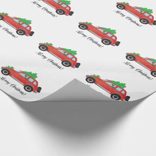 Jack Russell Terrier Driving Christmas Car