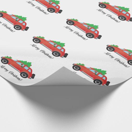 Jack Russell Terrier Driving Christmas Car