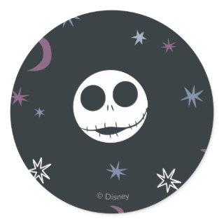 Jack Skellington Head & Stars Pattern Classic Round Sticker