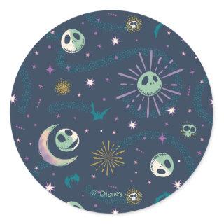 Jack Skellington Sun, Moon, & Stars Tarot Pattern Classic Round Sticker