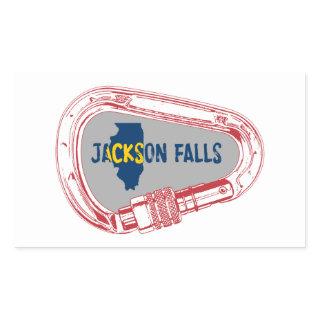Jackson Falls Illinois Rock Climbing Carabiner Rectangular Sticker