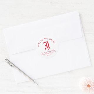 Jacksonville State University Classic JSU Letter Classic Round Sticker