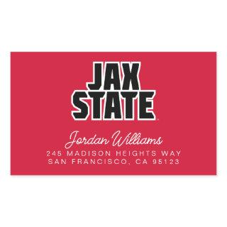 Jacksonville State University JAX STATE Bold Text Rectangular Sticker