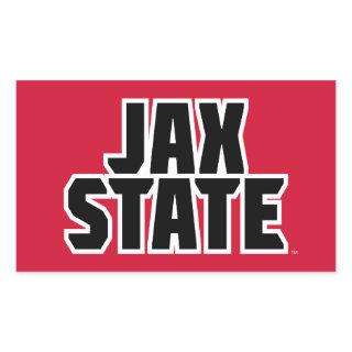 Jacksonville State University JAX STATE Bold Text Rectangular Sticker