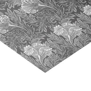 Jacobean Flower Damask, Gray / Grey and White Tissue Paper