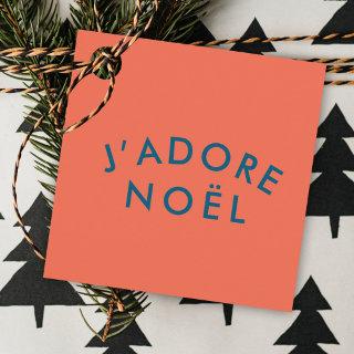 J'adore Noel | Modern Love Christmas Red and Navy Favor Tags