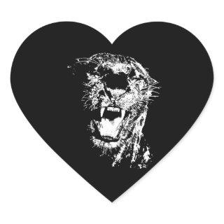 Jaguar - Black Panther Heart Sticker