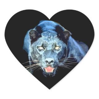 Jaguar - Black Panther Heart Sticker