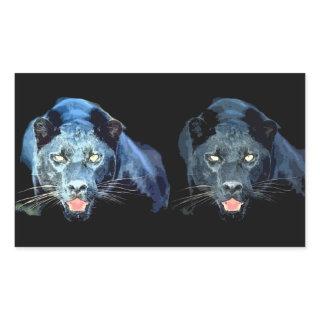 Jaguar - Black Panther Rectangle Stickers