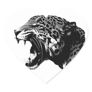 Jaguar Heart Sticker