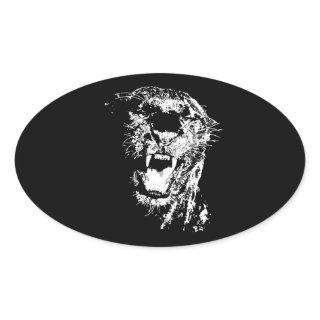 Jaguar Roaring Oval Sticker