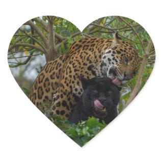 Jaguars In Love Heart Sticker