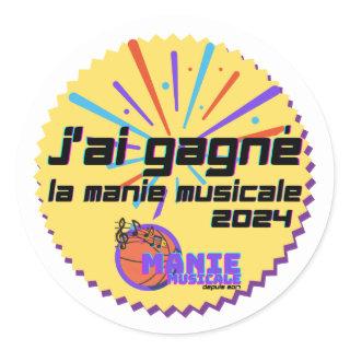 J'ai gagné 2024 classic round sticker