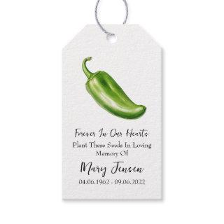 Jalapeno Seed Packet Memorial Funeral Gift Tags