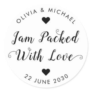 Jam Packed With Love Wedding Party Jam Jar Favor Classic Round Sticker