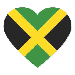 Jamaica Flag Heart Sticker