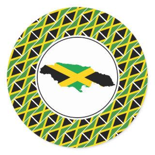JAMAICA FLAG Jamaican Map Stylish Patriotic Classic Round Sticker