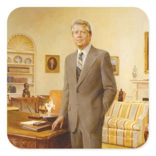 James Carter White House Presidential Portrait  Square Sticker