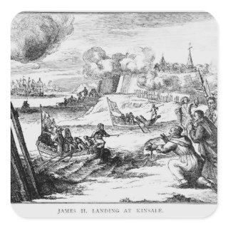James II  Landing at Kinsale, 12 March 1689 Square Sticker