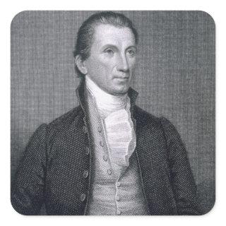 James Monroe, engraved by Asher Brown Durand (1796 Square Sticker