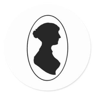 Jane Austen's Silhouette Classic Round Sticker