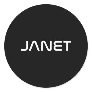 Janet Classic Round Sticker