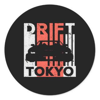 Japan Car Drifting Drift Tokyo Classic Round Sticker
