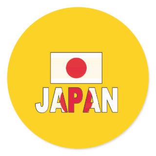 Japan flag classic round sticker