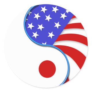 Japan USA Yinyang appeal sticker