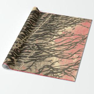 JAPANESE ABSTRACT ART BRANCHES AT SUNSET GIFT WRAP