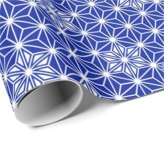 Japanese Asanoha or Star Pattern, cobalt blue