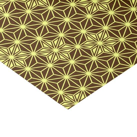 Japanese Asanoha pattern - brown and yellow Tissue Paper