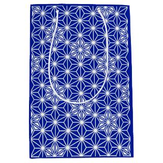 Japanese Asanoha pattern - cobalt blue Medium Gift Bag