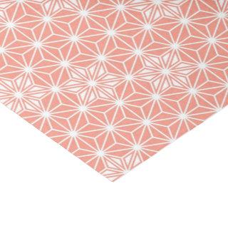 Japanese Asanoha pattern - coral pink Tissue Paper