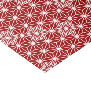 Japanese Asanoha pattern - dark red Tissue Paper