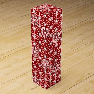 Japanese Asanoha pattern - dark red Wine Gift Box