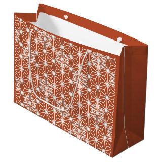 Japanese Asanoha pattern - terracotta Large Gift Bag