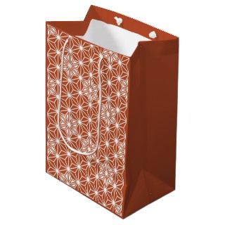Japanese Asanoha pattern - terracotta Medium Gift Bag