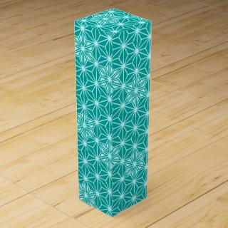 Japanese Asanoha pattern - turquoise Wine Gift Box