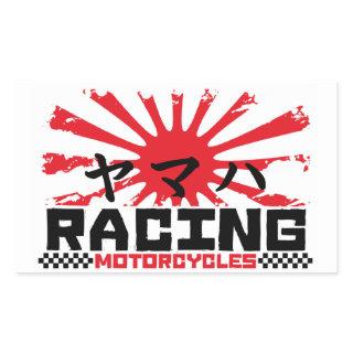 Japanese bikes riders rectangular sticker