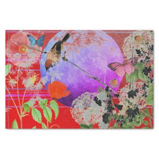 JAPANESE BIRDS AND A FULL MOON TISSUE PAPER