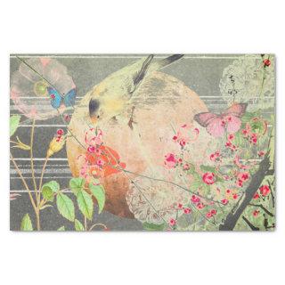 JAPANESE BIRDS AND A FULL MOON TISSUE PAPER