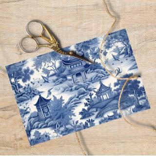 Japanese  Blue Willow Decoupage  Tissue Paper