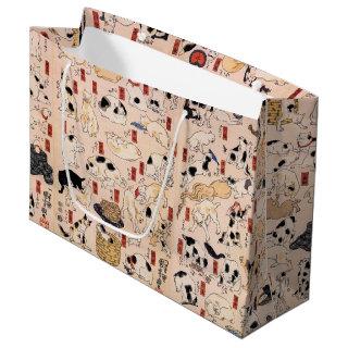 Japanese Cats of The Edo era, Kuniyoshi, Ukiyo-e Large Gift Bag