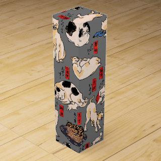 japanese cats Ukiyo-e Funny kitty Wine Box