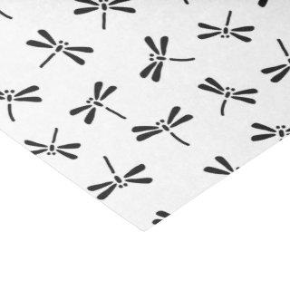 Japanese Dragonfly Pattern, Black and White Tissue Paper