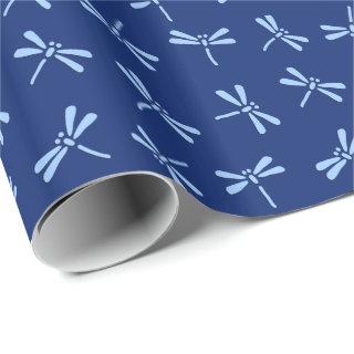 Japanese Dragonfly Pattern, Cobalt and Sky Blue